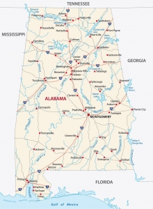 Alabama state road map
