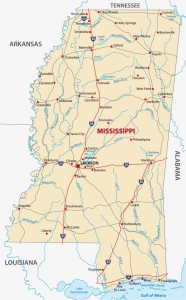 Mississippi state road map